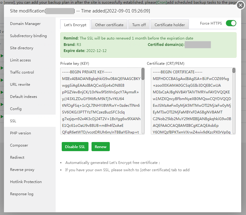 Cấp SSL thành công