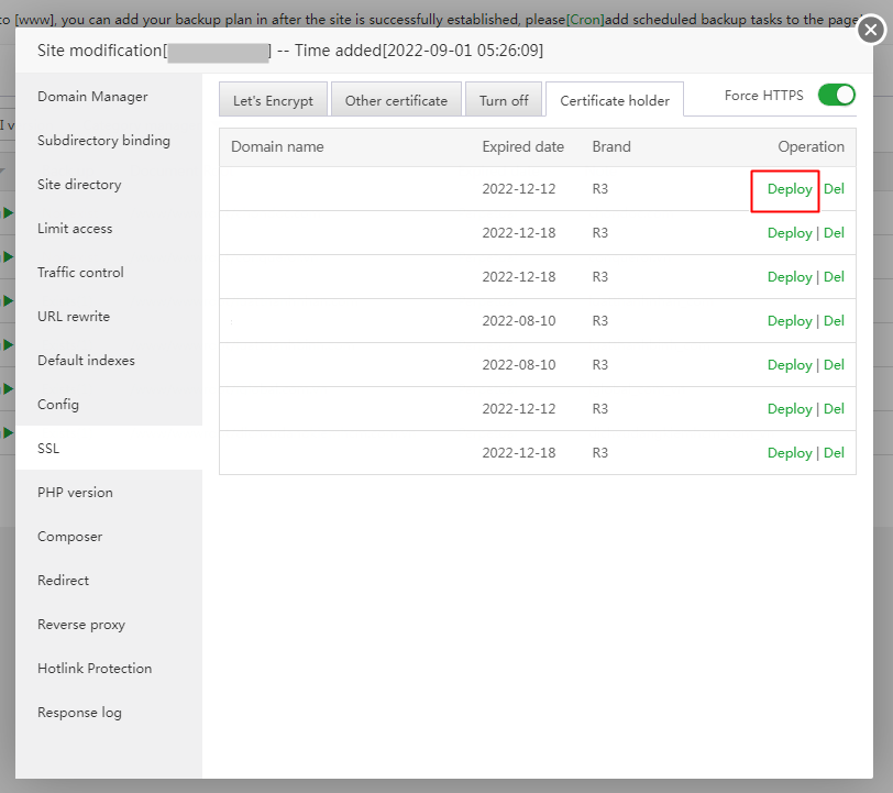 Gia hạn SSL trên aaPanel