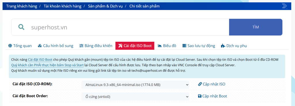 Cài đặt ISO Boot