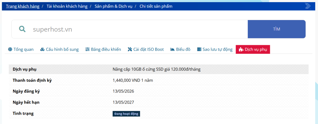 Dịch vụ phụ